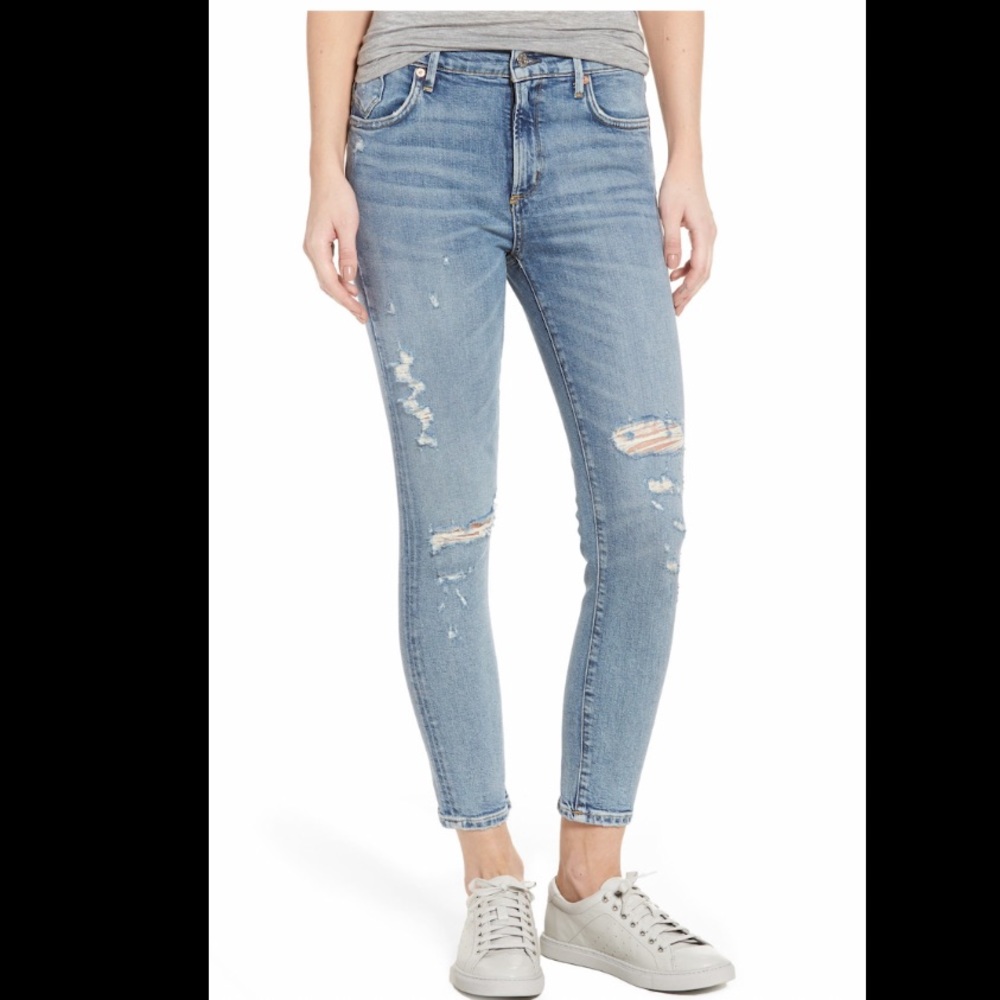 AGOLDE Sophie Distressed High Rise Skinny